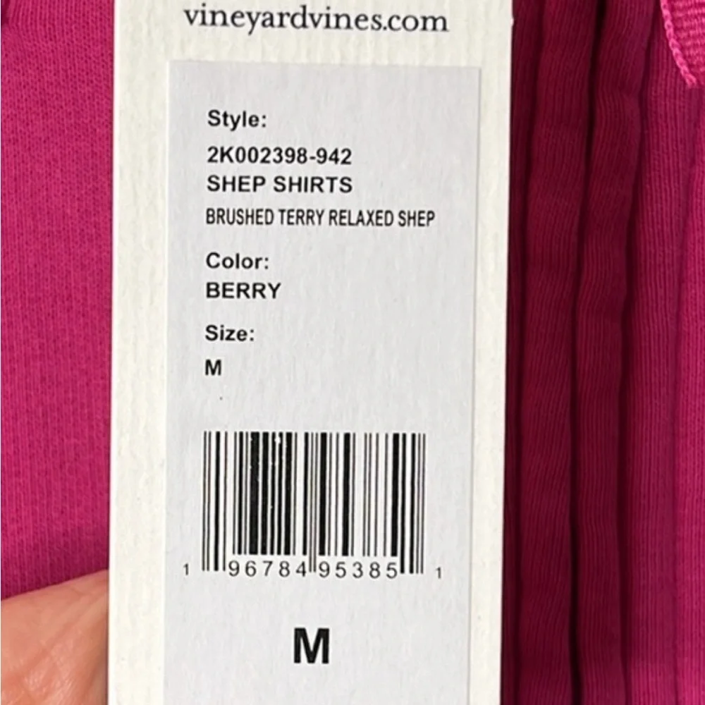 Vineyard Vines Brushed Terry Relaxed Shep Shirt in HTF color Berry, Medium. - Picture 13 of 13